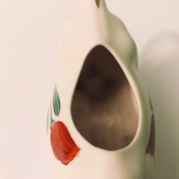 Vintage Ceramic Cow Creamer Red Tulip  Figurine 8 Inch Long - Picture 8 of 16